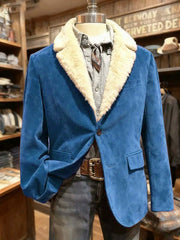 Men's Vintage Suede Christmas Plush Warm Jacket