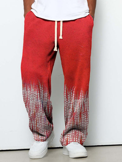 Men's Casual Abstract Gradient Print Texture Pants