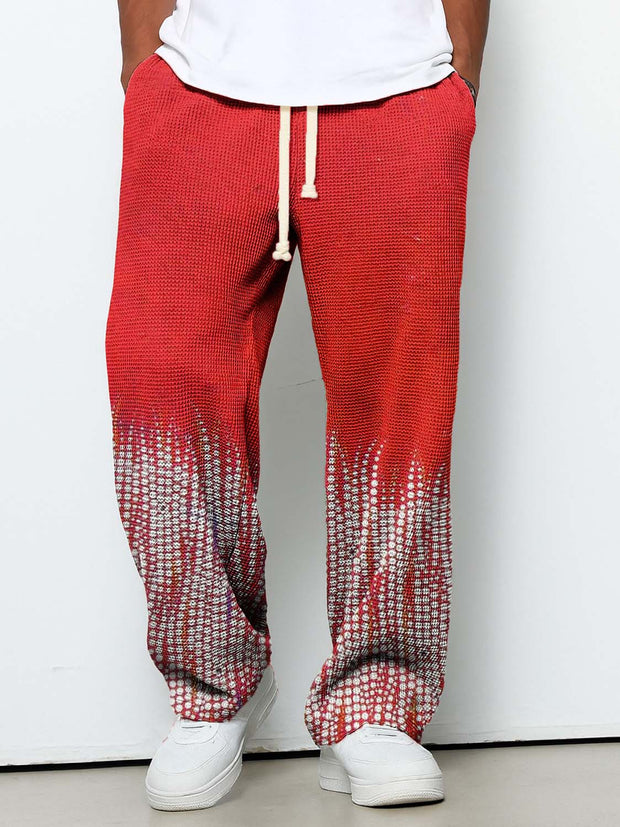 Men's Casual Abstract Gradient Print Texture Pants