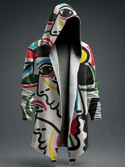 Abstract Multicolor Face GraffitiArt Print Casual Hoodie Jacket