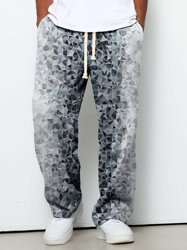 Men's Casual Geometric Gradient Print Texture Pants